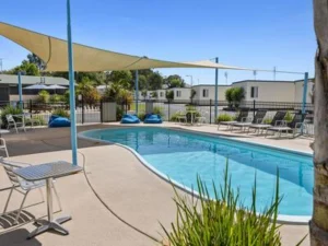 Heated outdoor swimming pool at BIG4 Moama Holiday Park